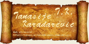Tanasije Karadarević vizit kartica